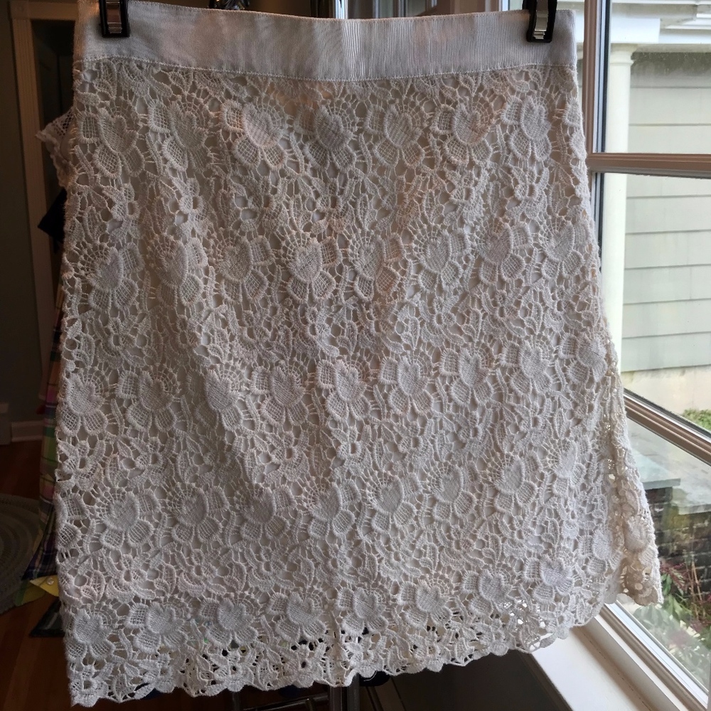 Eyelet cream colored Ivory Skirt